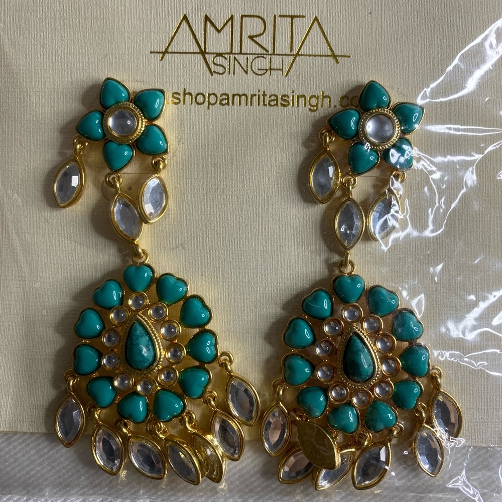 Amrita Singh 18k gold plated statement earrings
